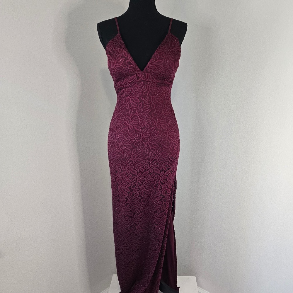 Formal Maroon Column Dress